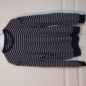 Gap Factory Navy and White Cotton Striped Sweater Men's Size XL